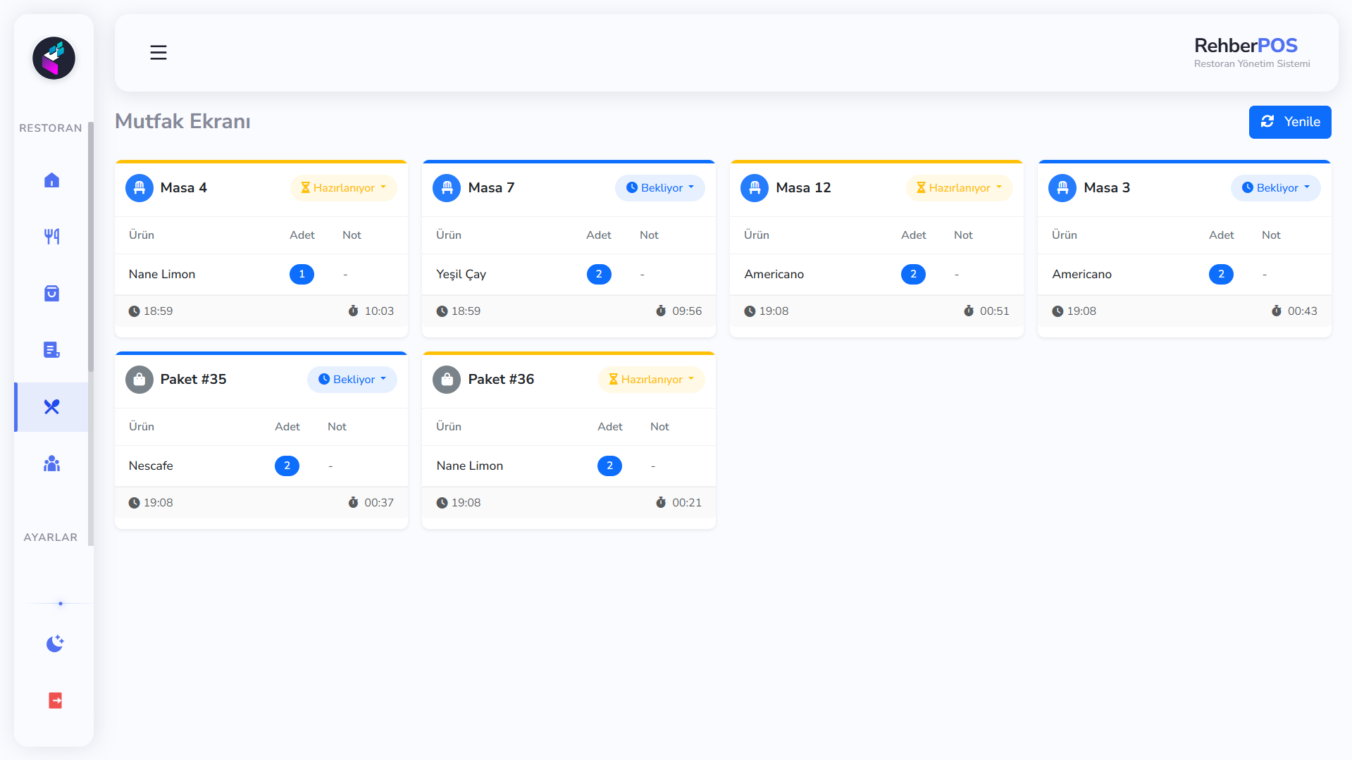 RehberPOS Dashboard